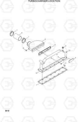 8410 TURBOCHARGER LOCATION R250LC-3, Hyundai