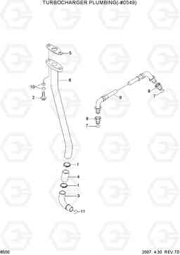 8500 TORBOCHARGER PLUMBING(-#0549) R250LC-3, Hyundai