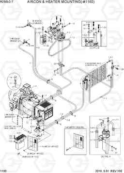 1100 AIRCON & HEATER MOUNTING(-#1810) R250LC-7, Hyundai