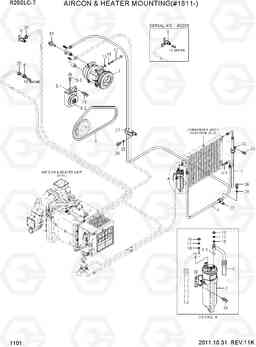 1101 AIRCON & HEATER MOUNTING(#1811-) R250LC-7, Hyundai