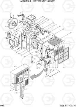 1110 AIRCON & HEATER UNIT(-#0511) R250LC-7, Hyundai