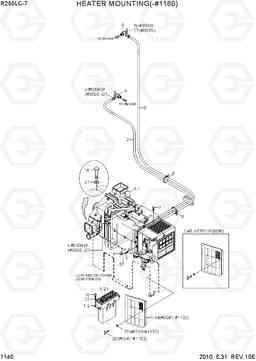 1140 HEATER MOUNTING(-#1810) R250LC-7, Hyundai