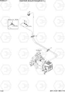 1141 HEATER MOUNTING(#1811-) R250LC-7, Hyundai