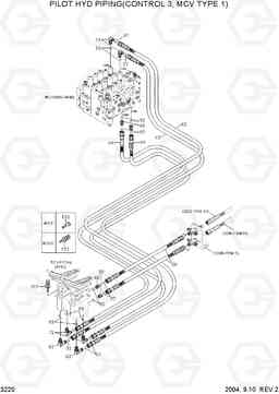 3220 PILOT HYD PIPING(CONTROL 3, MCV TYPE 1) R250LC-7, Hyundai