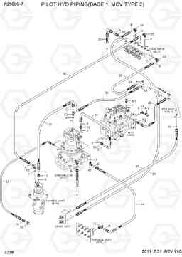 3238 PILOT HYD PIPING(BASE 1, MCV TYPE 2) R250LC-7, Hyundai