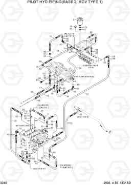 3240 PILOT HYD PIPING(BASE 2, MCV TYPE 1) R250LC-7, Hyundai