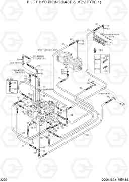 3250 PILOT HYD PIPING(BASE 3, MCV TYPE 1) R250LC-7, Hyundai