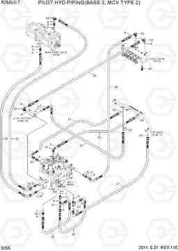 3255 PILOT HYD PIPING(BASE 3, MCV TYPE 2) R250LC-7, Hyundai