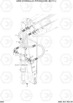 3540 ARM HYDRAULIC PIPING(3.6M, #0117-) R250LC-7, Hyundai