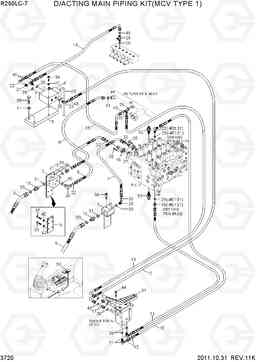 3720 D/ACTING MAIN PIPING KIT(MCV TYPE 1) R250LC-7, Hyundai