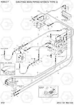 3721 D/ACTING MAIN PIPING KIT(MCV TYPE 2) R250LC-7, Hyundai