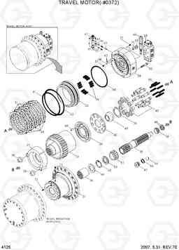 4125 TRAVEL MOTOR(HIGH WALKER, -#0372) R250LC-7, Hyundai