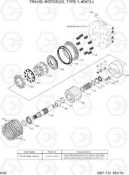 4132 TRAVEL MOTOR(2/2, TYPE 1, #0473-) R250LC-7, Hyundai