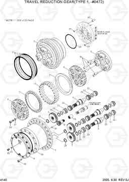 4140 TRAVEL REDUCTION GEAR(TYPE 1, -#0472) R250LC-7, Hyundai