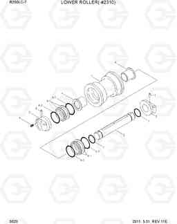 5020 LOWER ROLLER(-#2310) R250LC-7, Hyundai