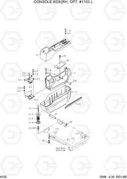 6125 CONSOLE BOX(RH, OPT, #1103-) R250LC-7, Hyundai