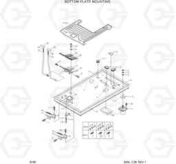 6160 BOTTOM PLATE MOUNTING R250LC-7, Hyundai