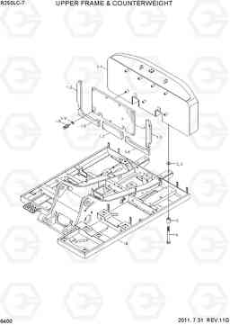 6400 UPPER FRAME & COUNTERWEIGHT R250LC-7, Hyundai