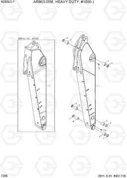 7205 ARM(3.05M, HEAVY DUTY, #1050-) R250LC-7, Hyundai