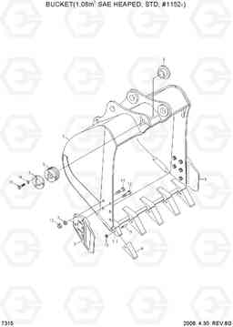 7315 BUCKET(1.08M3 SAE HEAPED, STD, #1152-) R250LC-7, Hyundai