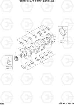 9065 CRANKSHAFT & MAIN BEARINGS R250LC-7, Hyundai