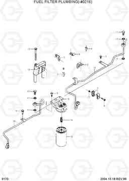 9170 FUEL FILTER PLUMBING(-#0216) R250LC-7, Hyundai