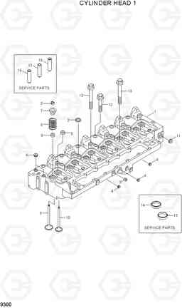 9390 CYLINDER HEAD 1 R250LC-7, Hyundai