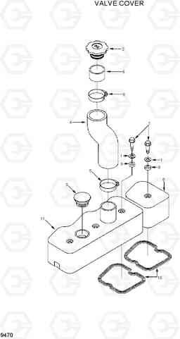 9470 VALVE COVER R250LC-7, Hyundai