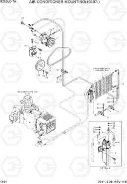 1101 AIR CONDITIONER MOUNTING(#0307-) R250LC-7A, Hyundai