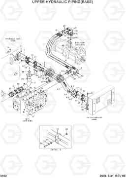 3100 UPPER HYDRAULIC PIPING(BASE) R250LC-7A, Hyundai