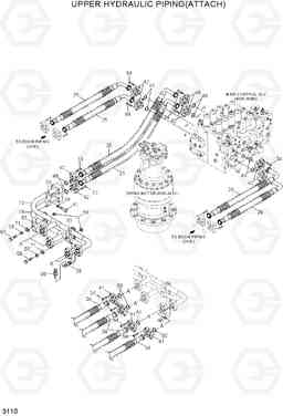 3110 UPPER HYDRAULIC PIPING(ATTACH) R250LC-7A, Hyundai