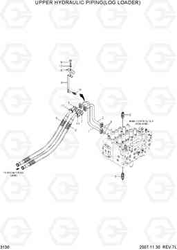 3130 UPPER HYDRAULIC PIPING(LOG LOADER) R250LC-7A, Hyundai