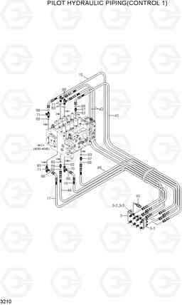 3210 PILOT HYDRAULIC PIPING(CONTROL 1) R250LC-7A, Hyundai