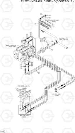 3220 PILOT HYDRAULIC PIPING(CONTROL 2) R250LC-7A, Hyundai