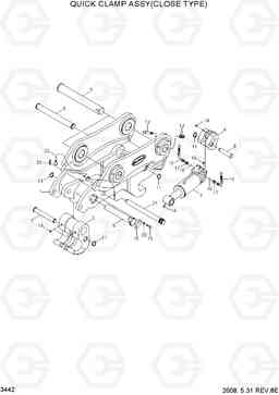 3442 QUICK CLAMP ASSY(CLOSE TYPE) R250LC-7A, Hyundai