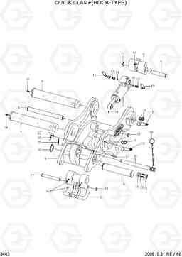 3443 QUICK CLAMP ASSY(HOOK TYPE) R250LC-7A, Hyundai