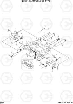 3447 QUICK CLAMP ASSY(CLOSE TYPE) R250LC-7A, Hyundai