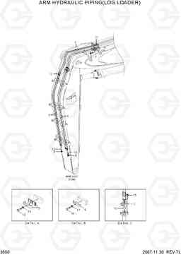 3550 ARM HYDRAULIC PIPING(LOG LOADER) R250LC-7A, Hyundai