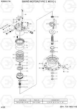 4105 SWING MOTOR(TYPE 3, #0312-) R250LC-7A, Hyundai