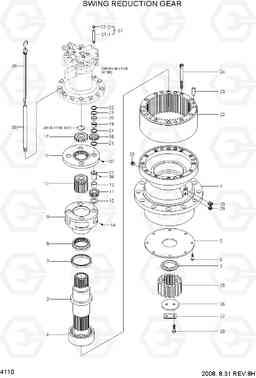 4110 SWING REDUCTION GEAR R250LC-7A, Hyundai