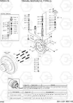 4122 TRAVEL MOTOR(1/2, TYPE 2) R250LC-7A, Hyundai