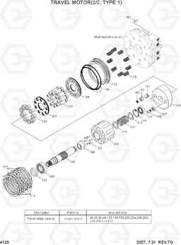 4125 TRAVEL MOTOR(2/2, TYPE 1) R250LC-7A, Hyundai