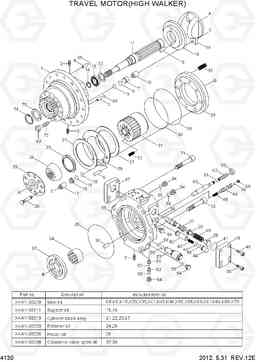 4130 TRAVEL MOTOR(HIGH WALKER) R250LC-7A, Hyundai