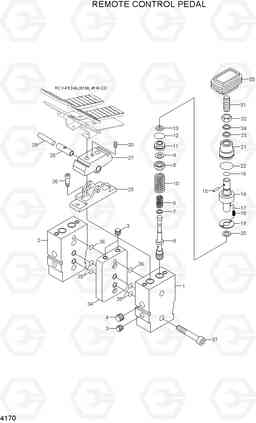 4170 REMOTE CONTROL PEDAL R250LC-7A, Hyundai