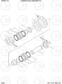 5030 LOWER ROLLER(-#0311) R250LC-7A, Hyundai