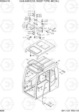 6026 CAB ASSY(1/6, ROOF TYPE, #0118-) R250LC-7A, Hyundai