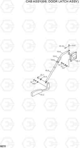 6070 CAB ASSY(6/6, DOOR LATCH ASSY) R250LC-7A, Hyundai