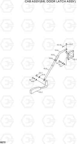 6070 CAB ASSY(6/6, DOOR LATCH ASSY) R250LC-7A, Hyundai