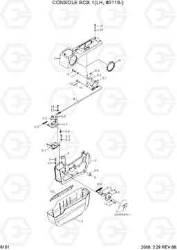 6101 CONSOLE BOX 1(LH, #0118-) R250LC-7A, Hyundai