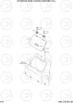 6151 STORAGE BOX COVER ASSY(#0118-) R250LC-7A, Hyundai